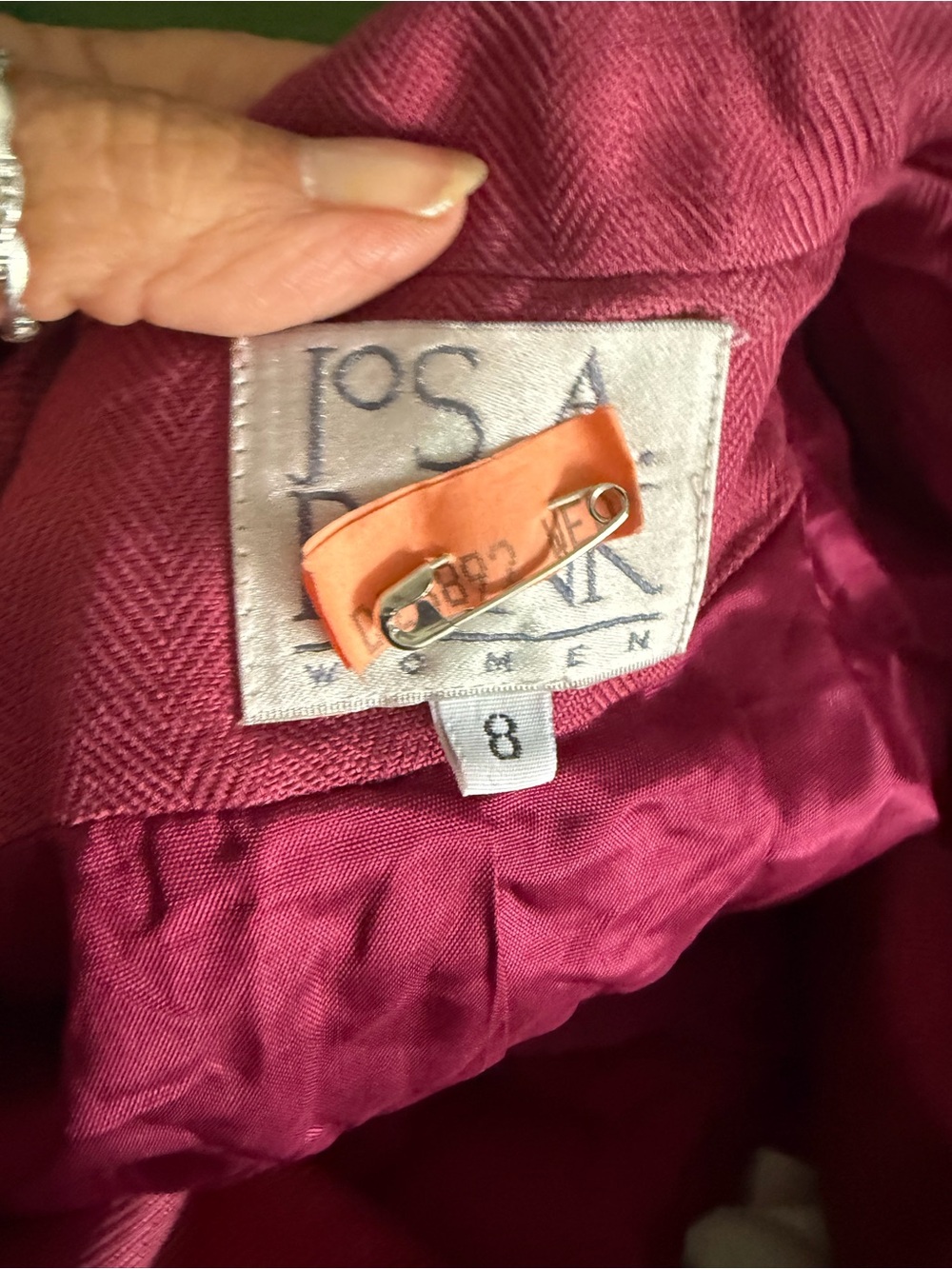 Women's Burgundy Button-Front Skirt with Matching Jacket mp35 - Picture 5 of 5